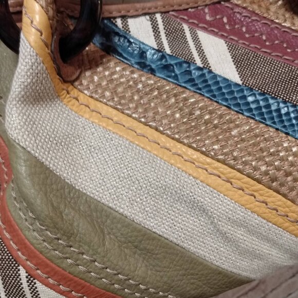 Fossil Multicolor Leather/Canvas/Straw Handbag - Picture 6 of 12